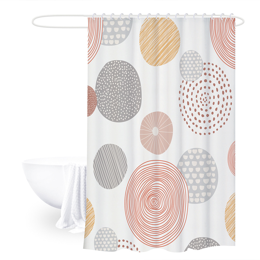 Cortina de baño de poliéster personalizada incluida botón de plástico baño de ducha impermeable cortina de baño de partición antifungal