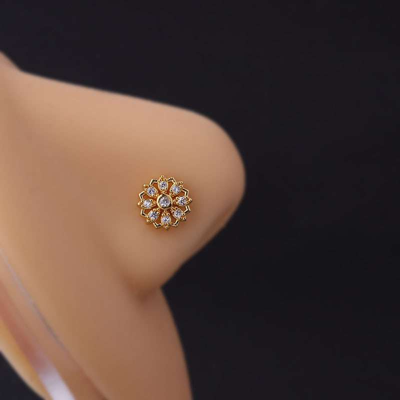 20G Titanium Steel L Screw Rod Personality Fashion Star Moon Flower Butterfly Zircon Stud European And American Piercing_voghion.com