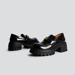 厚底高跟小皮鞋女時尚百搭純色日常韓版舒適瑪麗珍制服時裝單鞋女