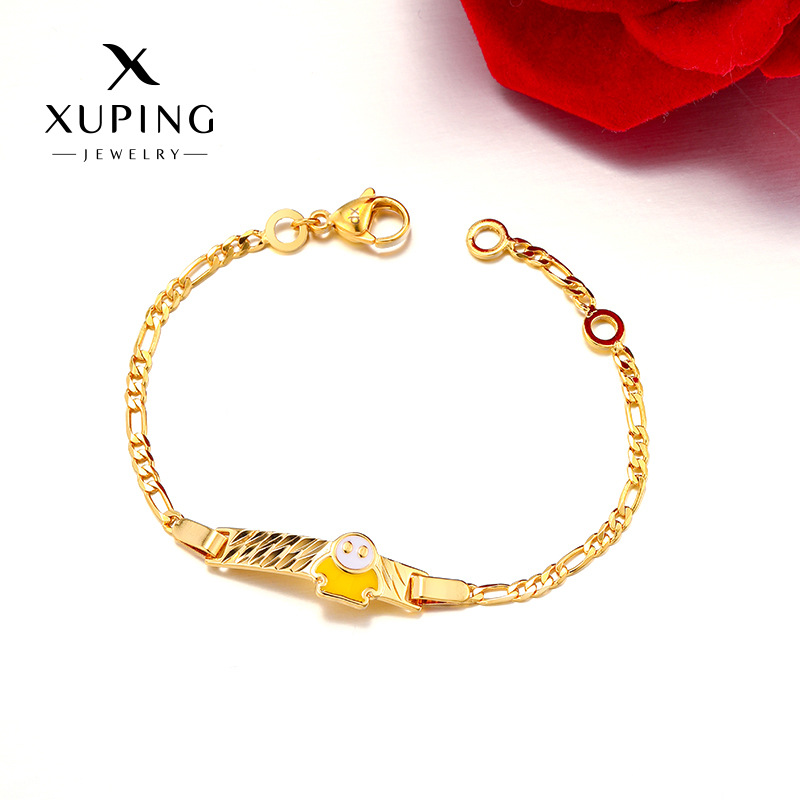Xuping estilo ligero de lujo imitación de oro goteo serie de pulseras de dibujos animados para niños simple diaria fácil de usar adorables joyas de mano mujeres