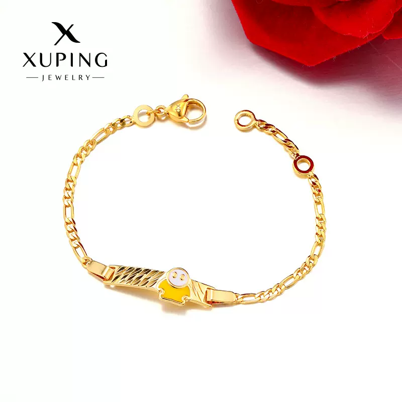 旭平时尚轻奢仿黄金色滴油系列卡通儿童手链简约日常易搭可爱手饰