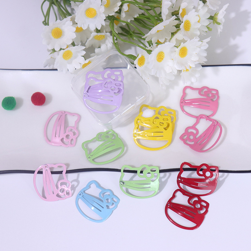 20-Piece Set of Xiaohongshu-Style Kt Cat Bb Hair Clips, High-Value and Cute Hair Accessories for Baby Girls, Suitable for the Back of the Head or Side, Cross-Border