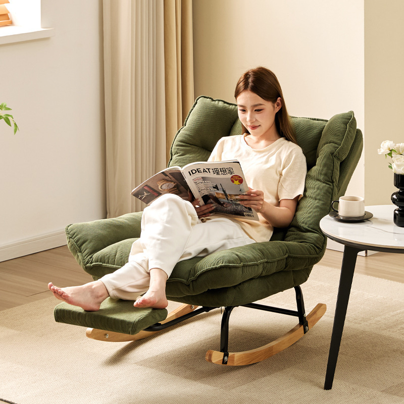2025 New Single Sofa Chair Living Room Lazy Rocking Chair Lounge Chair Adult Rocking Chair Balcony Home Leisure Chair