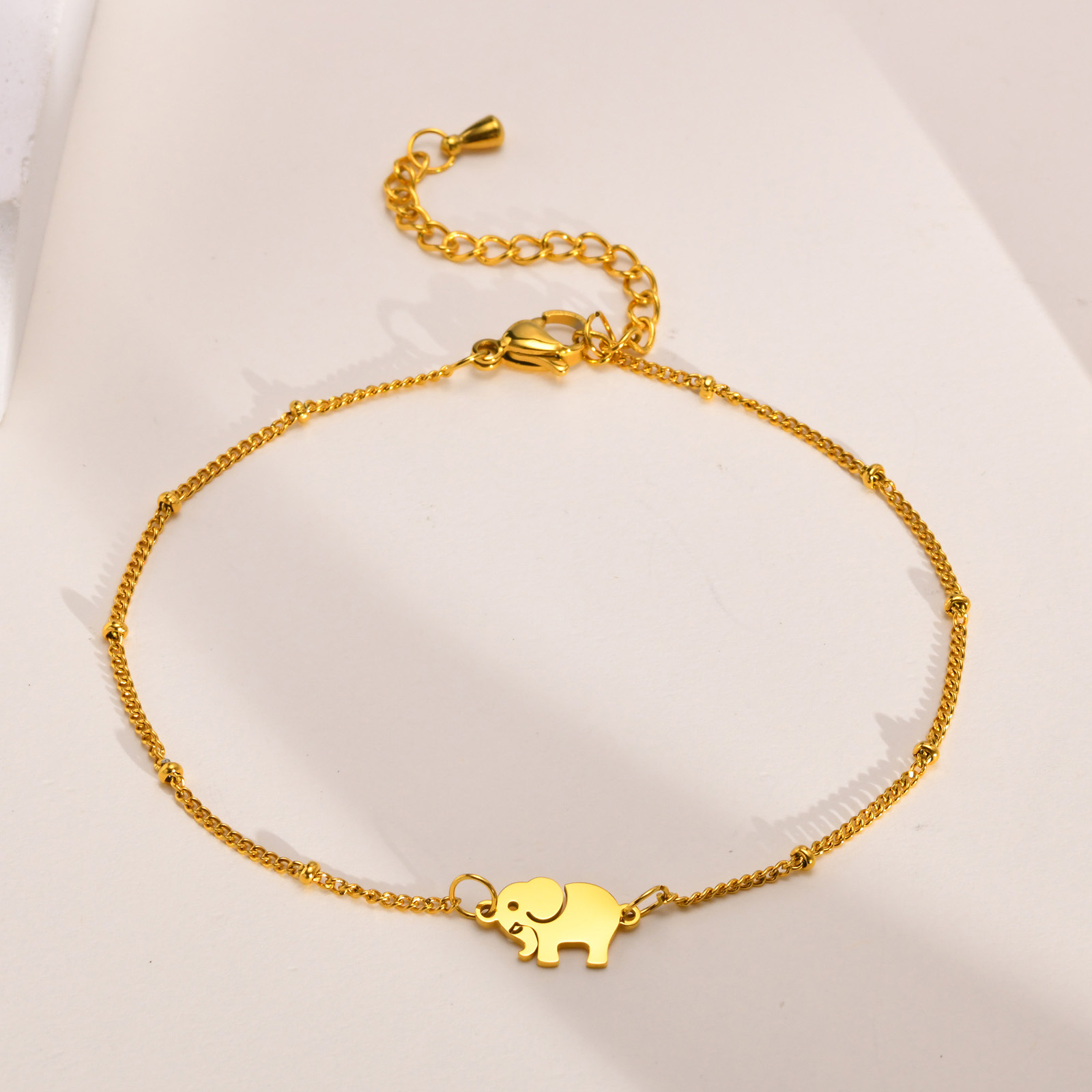 1 Piece Ethnic Style Animal Elephant Titanium Steel PVD Coated PVD Coated Gold Plated Women'S Anklet display picture 3