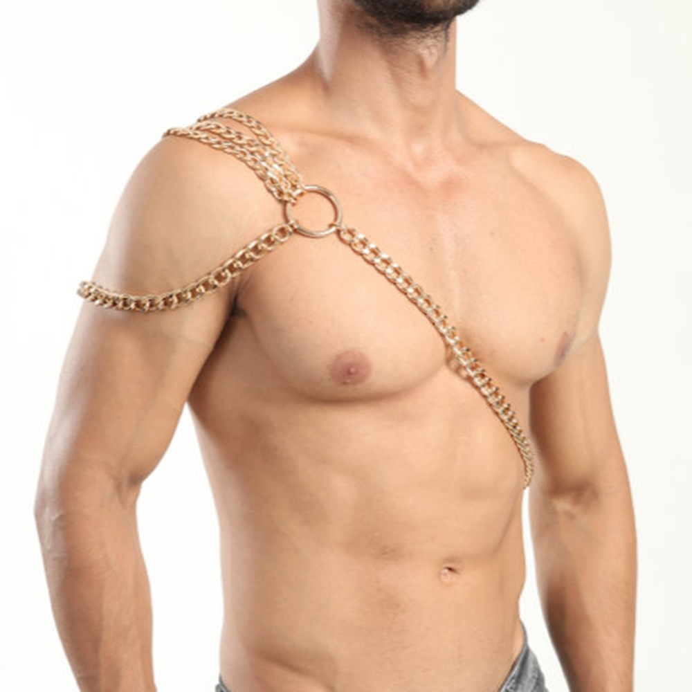 Cadena de cuerpo sexy de los hombres SM Cadena de desgaste sexual hueco sexy vinculante accesorios de coqueteo cadena del cuerpo