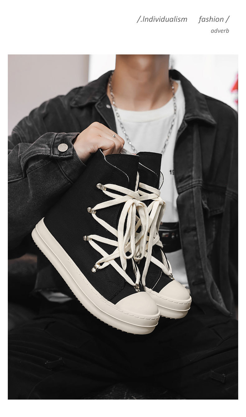 Sneakers alte in pelle da uomo con design a stella_voghion.com