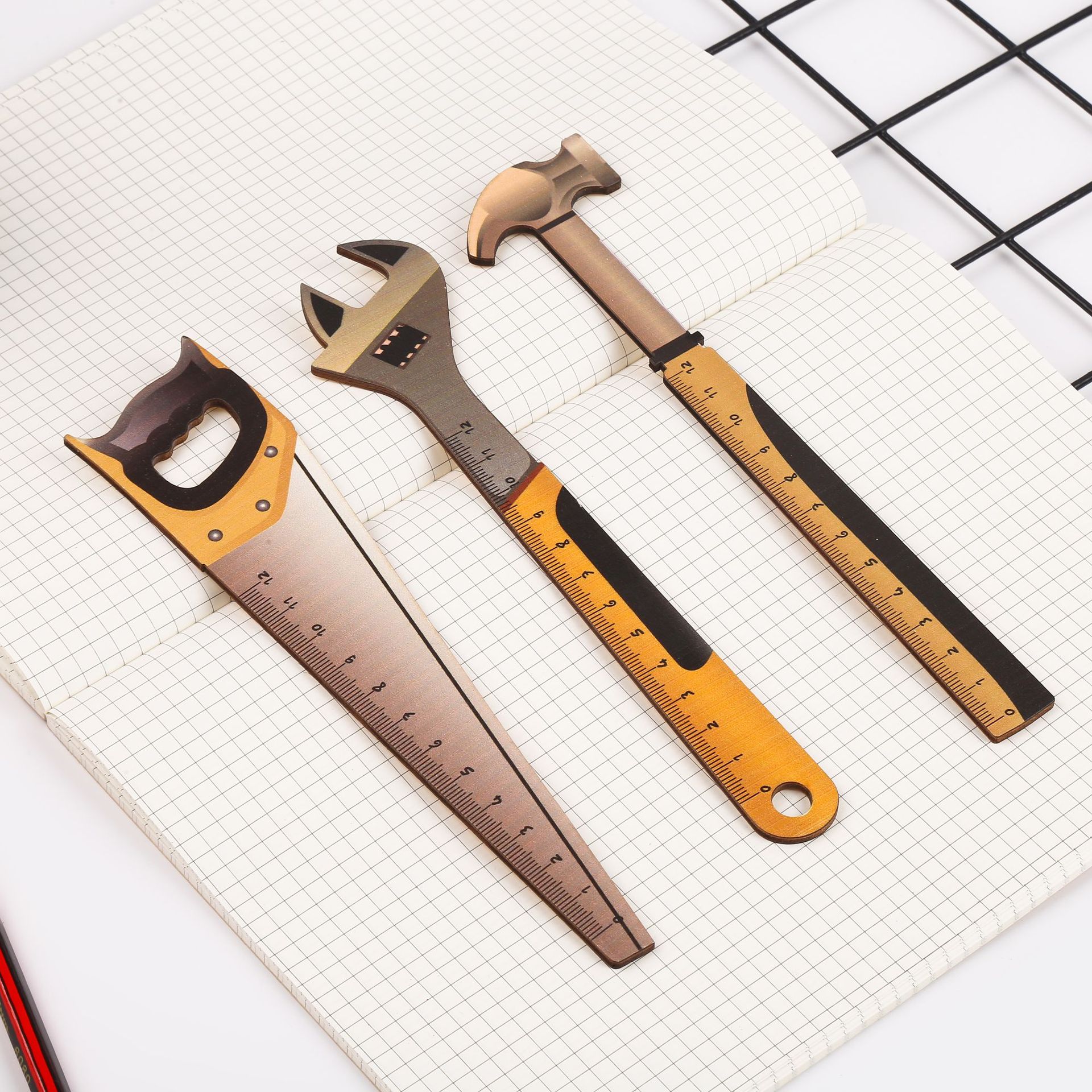 Wooden tools wooden ruler Creative cute fresh student award drawing ruler Factory wholesale