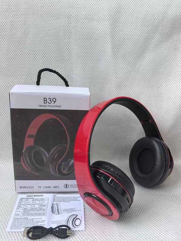 国境を越えた人気の B39 ヘッドマウント ワイヤレス Bluetooth ヘッドセット スポーツ 超長時間スタンバイ カラフルなライト 伸縮式折りたたみヘッドセット|undefined