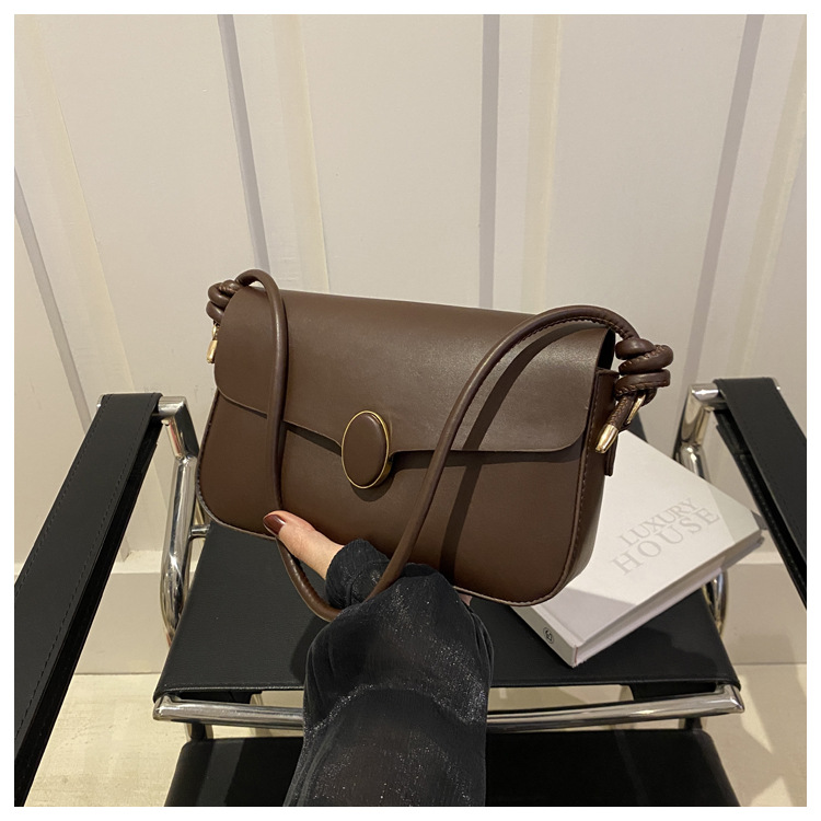 Small Square Shoulder Bag For Women Solid Colour Simple Style_voghion.com