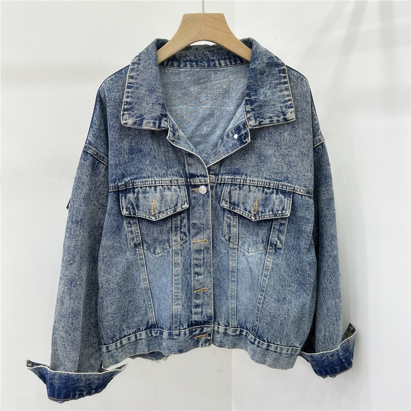 Chaqueta de Mezclilla Suelta con Bordado Manga Larga image 2