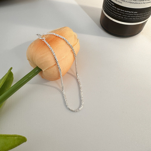 925 Pure Silver Starry Night Caterpillar Flower Chain for Women - Korean Version, Simple Student Forest System Cold Wind, Unique and Personal