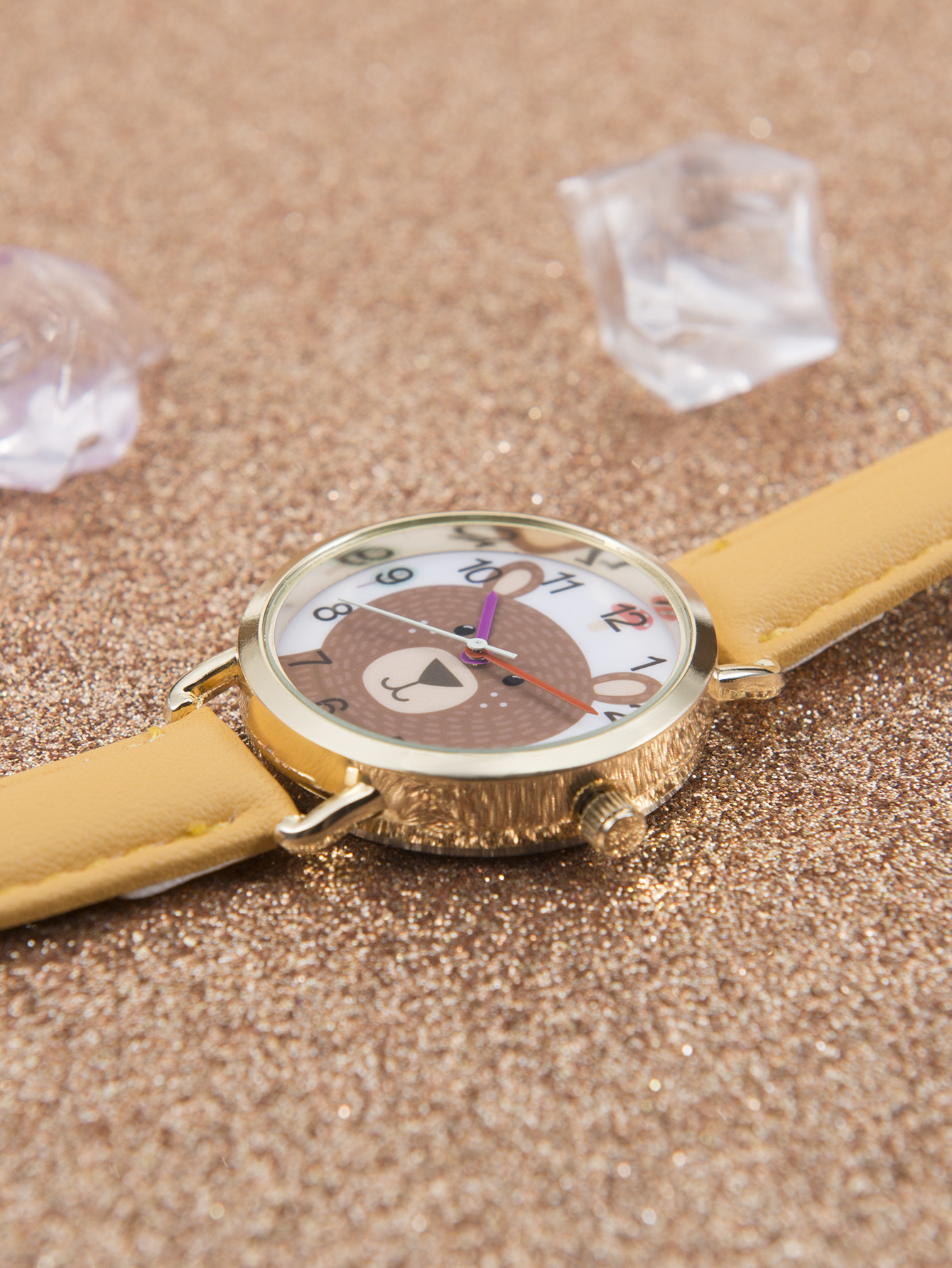 Nyt bedst sælgende ur, enkelt og sødt børneur, pointer-stil tegneseriebamse kvartsur, temperamentur_voghion.com