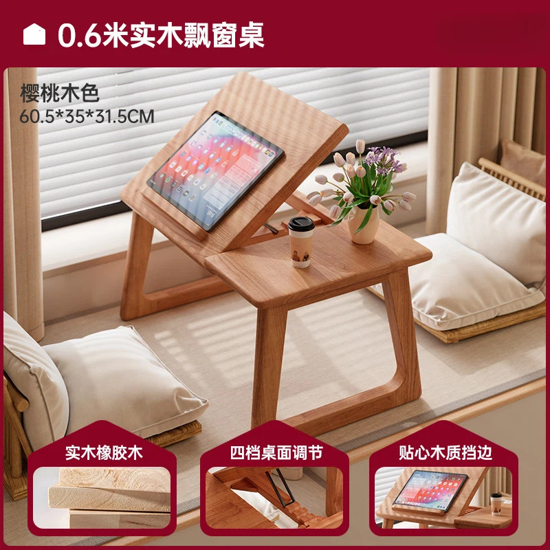 Ventana flotante pequeña mesa casera de madera sólida kang mesa de comida rural kang mesa de té tatami japonesa mesa de estudio en la cama
