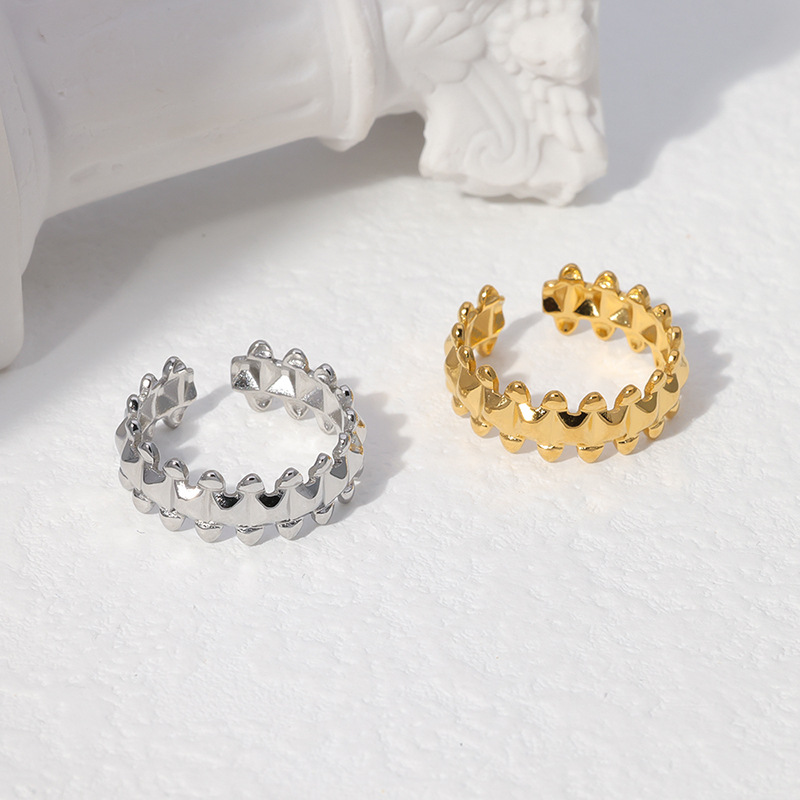 8g Weight 0.03µm-0.05µm Gold Plating Thickness Wholesale Jewelry Fashion Geometric 304 Stainless Steel 18K Gold Plated Plating Stainless Steel Rings