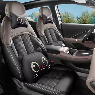 Modelə uyğun (Original) oturacaq örtükləri: Plus seat covers, all-season full-cover - golden-brown-cartoon-version-note-the-model-year-front-row-fully-covered-rear-row-partially-covered