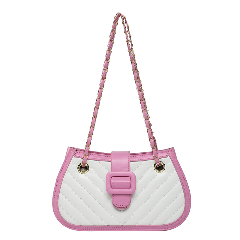 Moda y exquisita empalme de primavera de 2025 nueva cadena de diamante simple bolso de mano de hombro