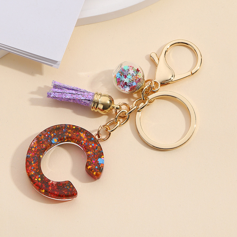 Women's Gender Retro Style Retro Letter Resin Women's Keychain