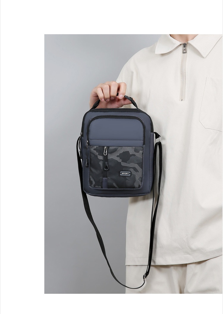 179g Weight Polyester Lining Material Sewing Thread Fashion Element Zipper Closure Type Sling Strap Strap Type Shoulder Bag Bags Type Casual Occasion Oxford Cloth Material Camouflage Pattern All Seasons Season Men's Gender Streetwear Style Square Shape Men's Camouflage Oxford Cloth Sewing Thread Zipper Shoulder Bag 5
