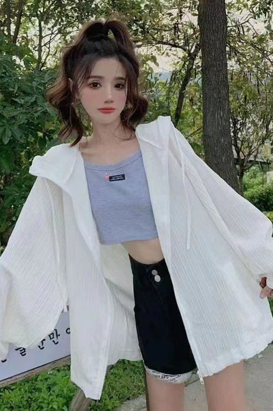 Солнцезащитная одежда, женская летняя куртка 2023, новая куртка средней длины с защитой от ультрафиолета, уличная вязаная куртка