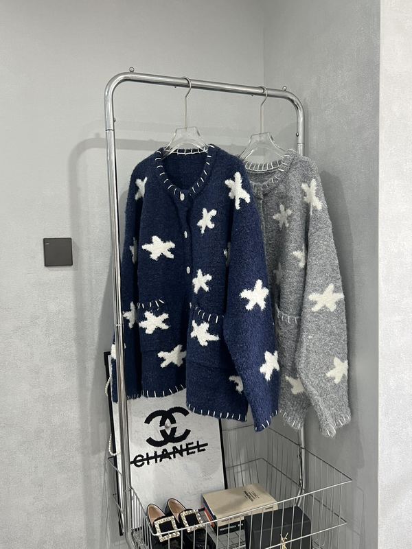 毛衣外套女装早春秋新款翻领星星设计感针织衫开衫小个子上衣|undefined