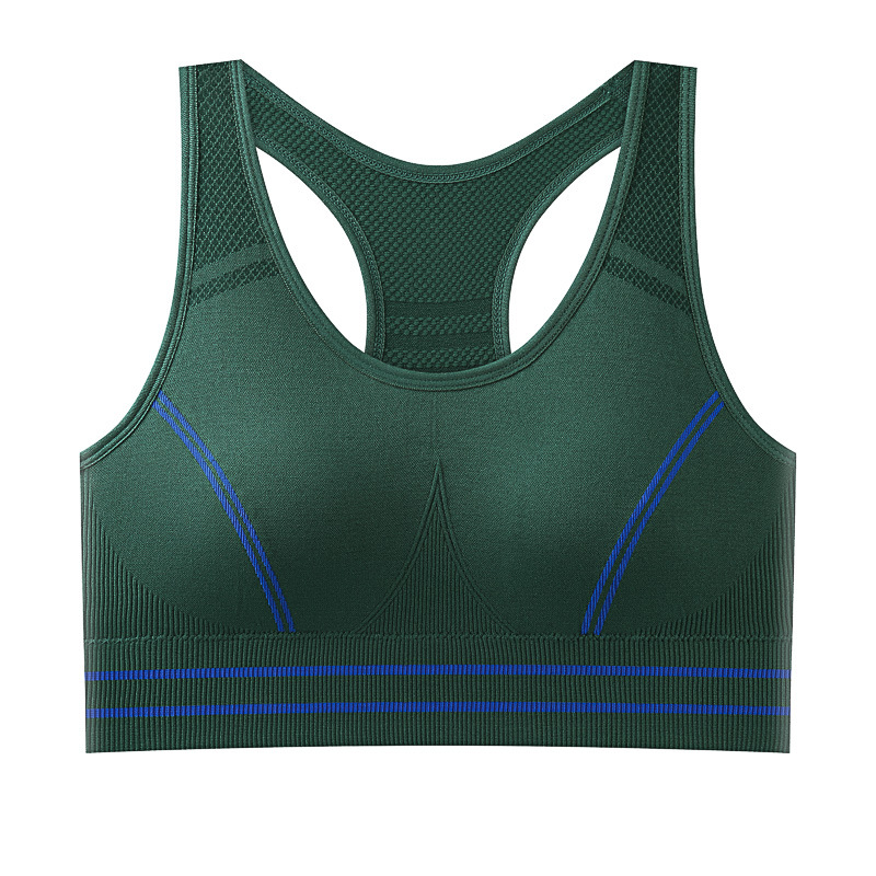 Gran colisión transfronteriza de colores, espalda redonda, pecho envuelto y sujetador, taza fija integrada sin anillo de acero, sujetador de ropa interior deportiva, mujer image 5