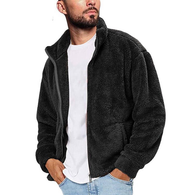 Kapuzenjacke aus Fleece in Unifarben – Modetrend für Herren, Herbst/Winter 2023_voghion.com