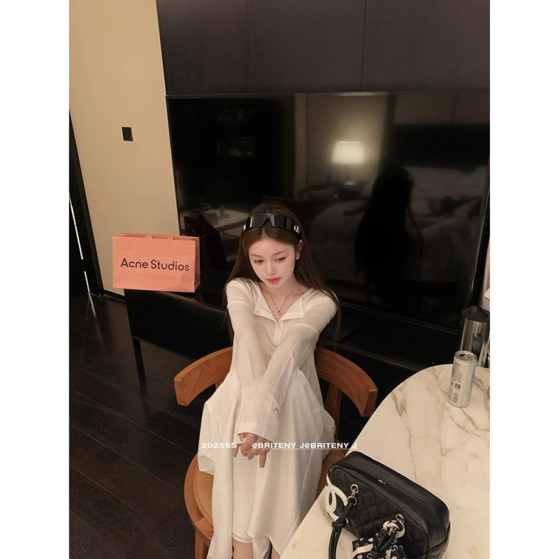 Xiaojunjun Britney Comfortism/Four Colors Must-Have Universal Basic Versatile King Tencel Sunscreen Long-Sleeved t