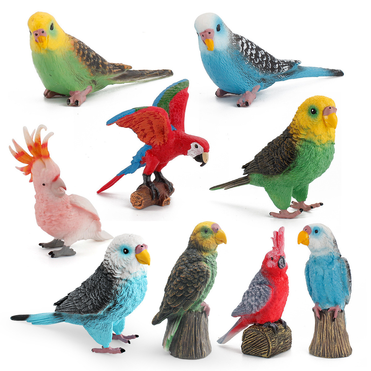 Exportación transfronteriza de simulación de pájaros modelo de papagaios peonía papaio de escritorio decoración estática juguetes