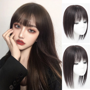 Air Bangs Wig Piece, Head Replacement Piece for Women to Cover Gray Hair, Invisible Cover to Increase Hair Volume, Hair Extension Piece, Spot Wholesale