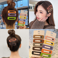 Retro Leather Simple Style PU Square Hair Clip Side Clip Hairpin Korean-style Bang BB Clip Back-of-Head Fringe Clip for Women