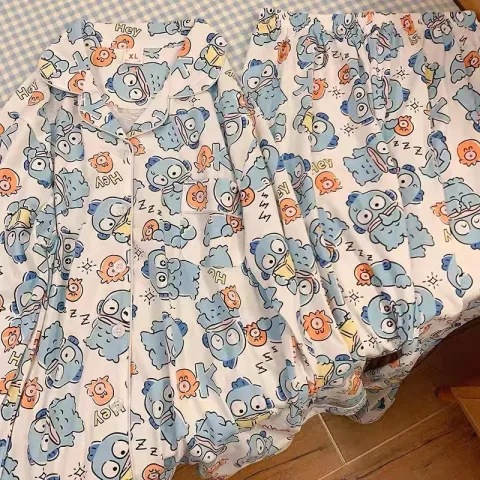 Conjunto de pijama de manga larga para mujer del sudeste asiático, otoño e invierno, estilo de celebridad de internet, transmisión en vivo, conjunto de ropa de estar de doble capa