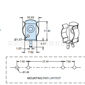 五金电池夹 柱状电池座 8201 插针AAA  A23 N  910A 电池座10直径