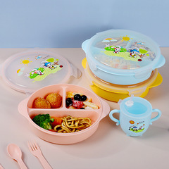 跨境兒童卡通飯盒小學生沙拉便當盒可微波爐加熱餐盒水果盒保鮮盒