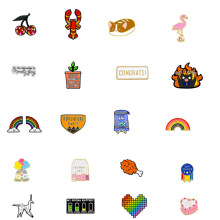 卡通胸针原创跨境欧美外贸简约儿童百搭配饰服饰别针帽饰合金徽章