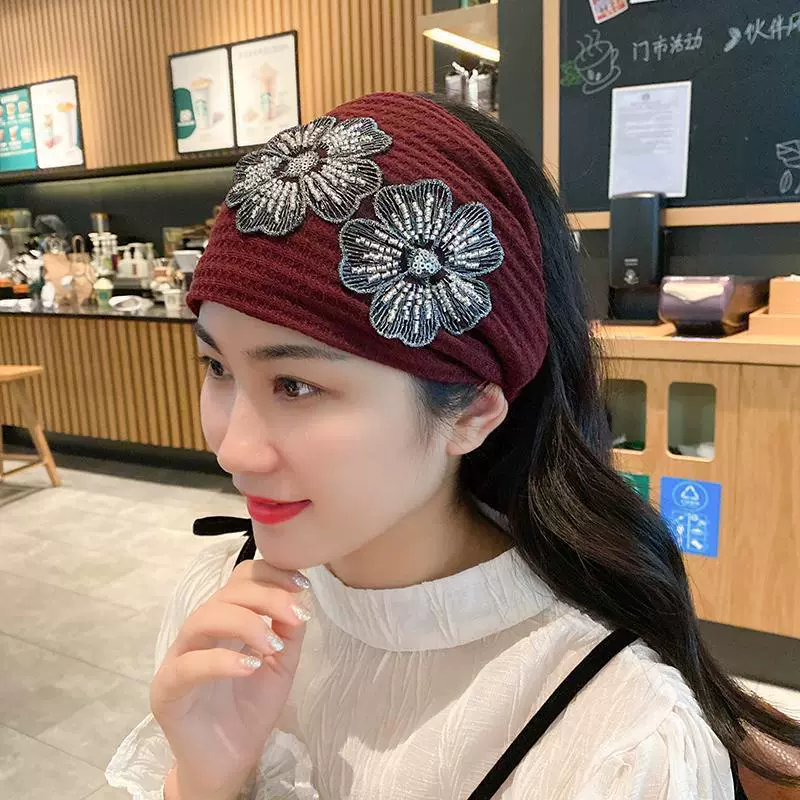 Фабрика прямых продаж корейская сетка для красных волос для женщин 2021 новый темперамент элегантный широкополый модный трикотажный головной убор