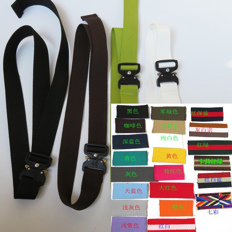 简约金属头帆布牛仔裤腰带皮带机潮流配件工业头陈冠希同款户外扣