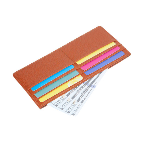 New wallet, card holder, integrated genuine leather wallet, multi-card slots, fashionable Japanese zipper coin purse, cross-border