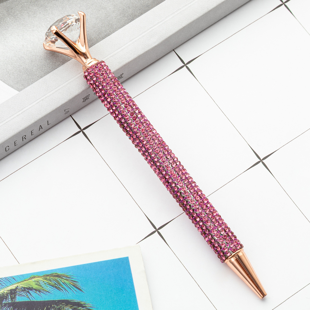 Fábrica de bolígrafo de diamante grande bolígrafo de metal rotativo bolígrafo de cristal bolígrafo de diamante publicitario bolígrafo de regalo