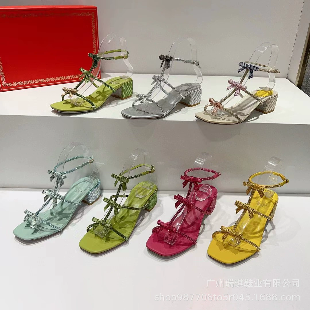 Summer universal sandals with a strap with bow