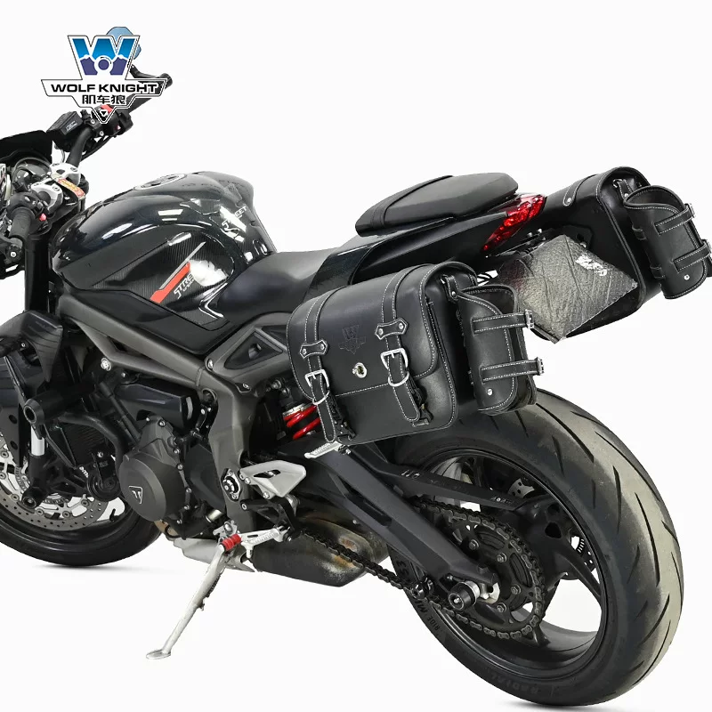 Подходит для Triumph Street Triple 765 — боковая сумка с быстросъёмом, ретро боковой кофр, модифицированная сумка для шлема