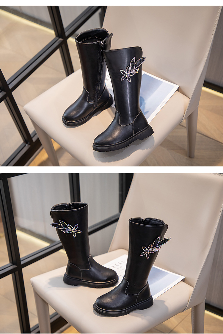 Mädchen 2024 Herbst/Winter Neue High Top Koreanische Ausgabe Mittlere und Große Kindermode Prinzessin Stiefel Kleines Mädchen_voghion.com