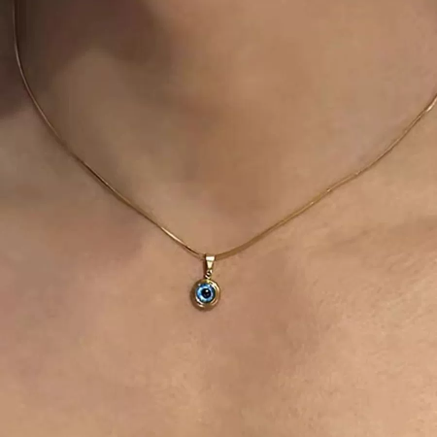 Глаза ангела титановая сталь золотая нежная цепочка ключицы мужская индивидуальность легкое роскошное ожерелье нишевое оригинальное дизайнерское украшение женская волна