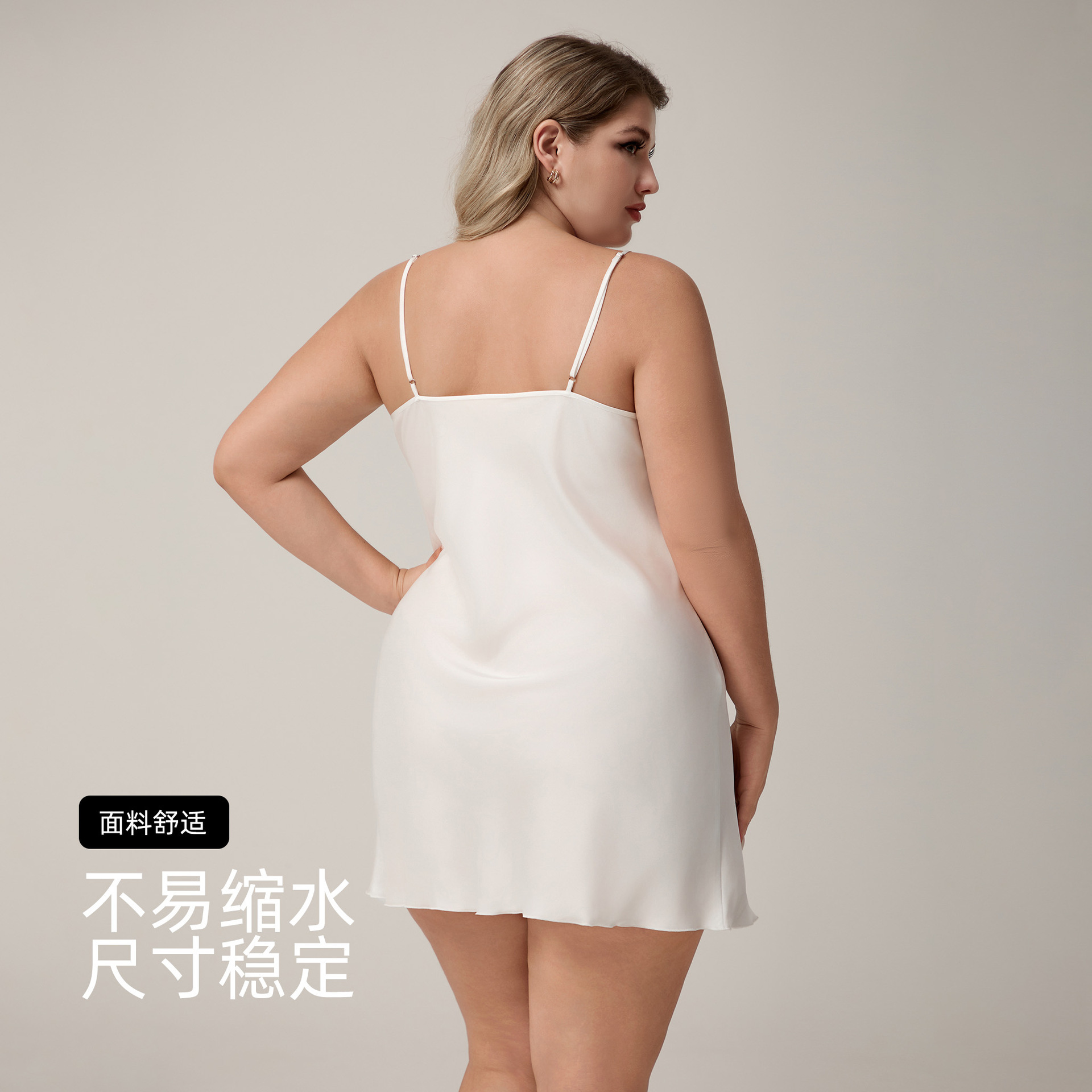 Yaoting transfronterizo nuevo pijama de damas de cinturón grande satén sexy pijama de encaje de cuello en V ropa para el hogar SQ5007