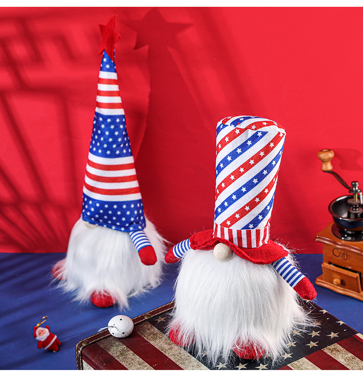 2021 Spot Us Independence Day National Day Shining Face Less Doll Festival Ornamente Kinder Geschenke Rudolph display picture 7