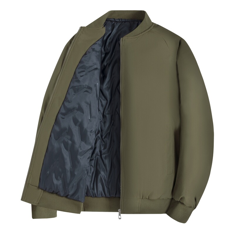 Cross-Border Jacket Men's Autumn and Winter American Stand-Up Collar Baseball Uniform Ultrasonic Cotton Workwear Casual Loose Bomber Jacket