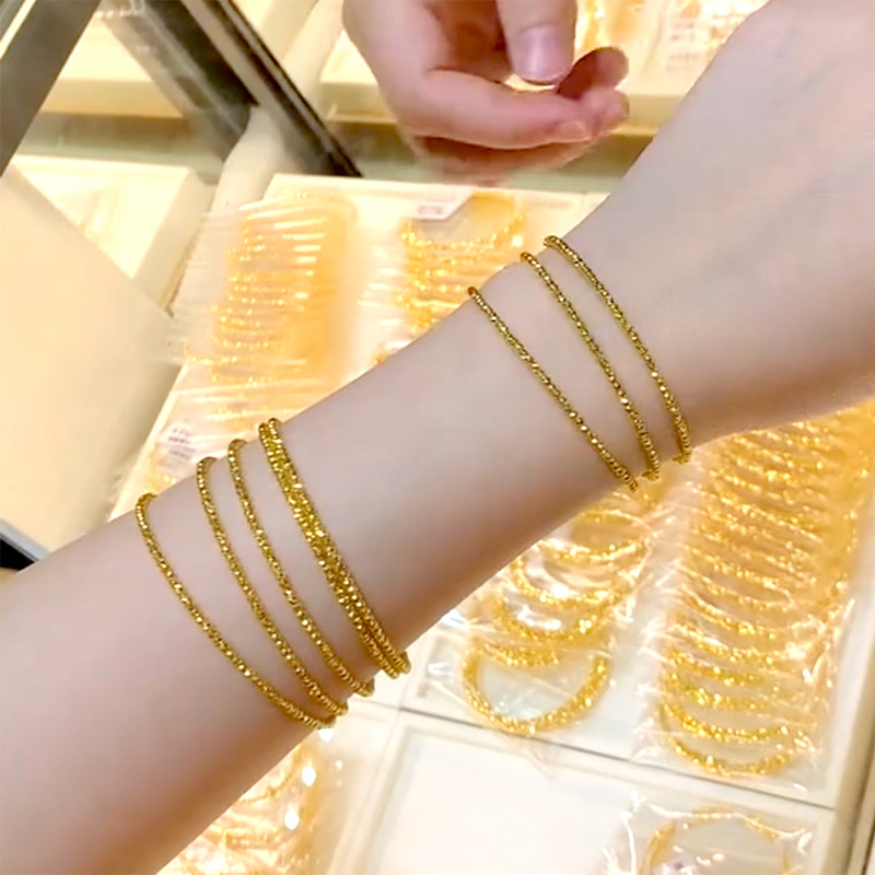 Exquisite high-level feeling disco beads three-circle open bracelet female minority design white super fairy beads bracelet ins Exquisite high-level feeling disco beads three-circle open bracelet female minority design white super fairy beads bracelet ins