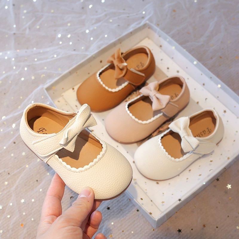 Новая корейская версия мелкого банта тренда 2025 весенняя и осенняя обувь для девочек мягкая подошва