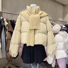 十三行新款韩版2025冬季宽松短款立领简约通勤休闲百搭棉服外套