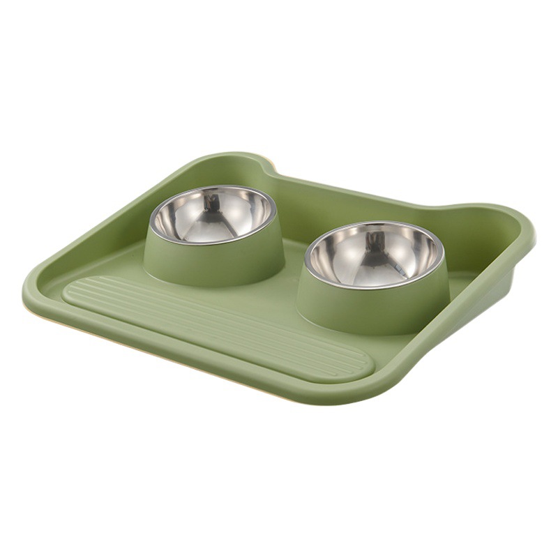 Nuevo tipo de placa tazón gato perro cuenca anti-golpe cuello protección alimentador de acero inoxidable suministros para mascotas Amazon al por mayor