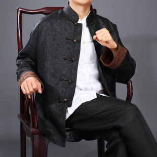 Xiangyunsha Sleeve Tang Suit Jacket Men's High-End National Clothing Chinese Classical Top Dad